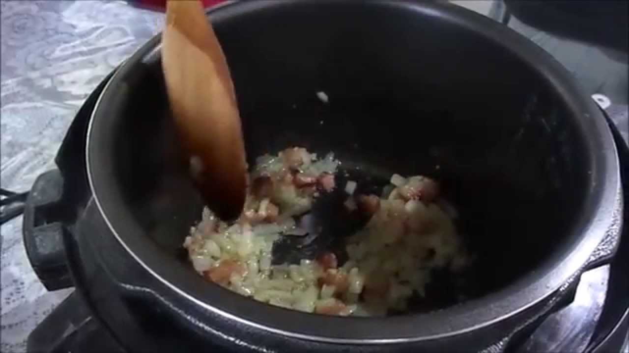 COMO FRITAR NA PANELA DE PRESSÃO ELÉTRICA - fritando os temperos do feijão