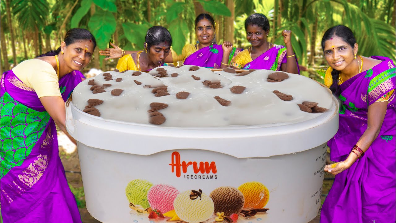 BIG VENNILA ICE CREAM RECIPE | Homemade ice cream making | Village Style