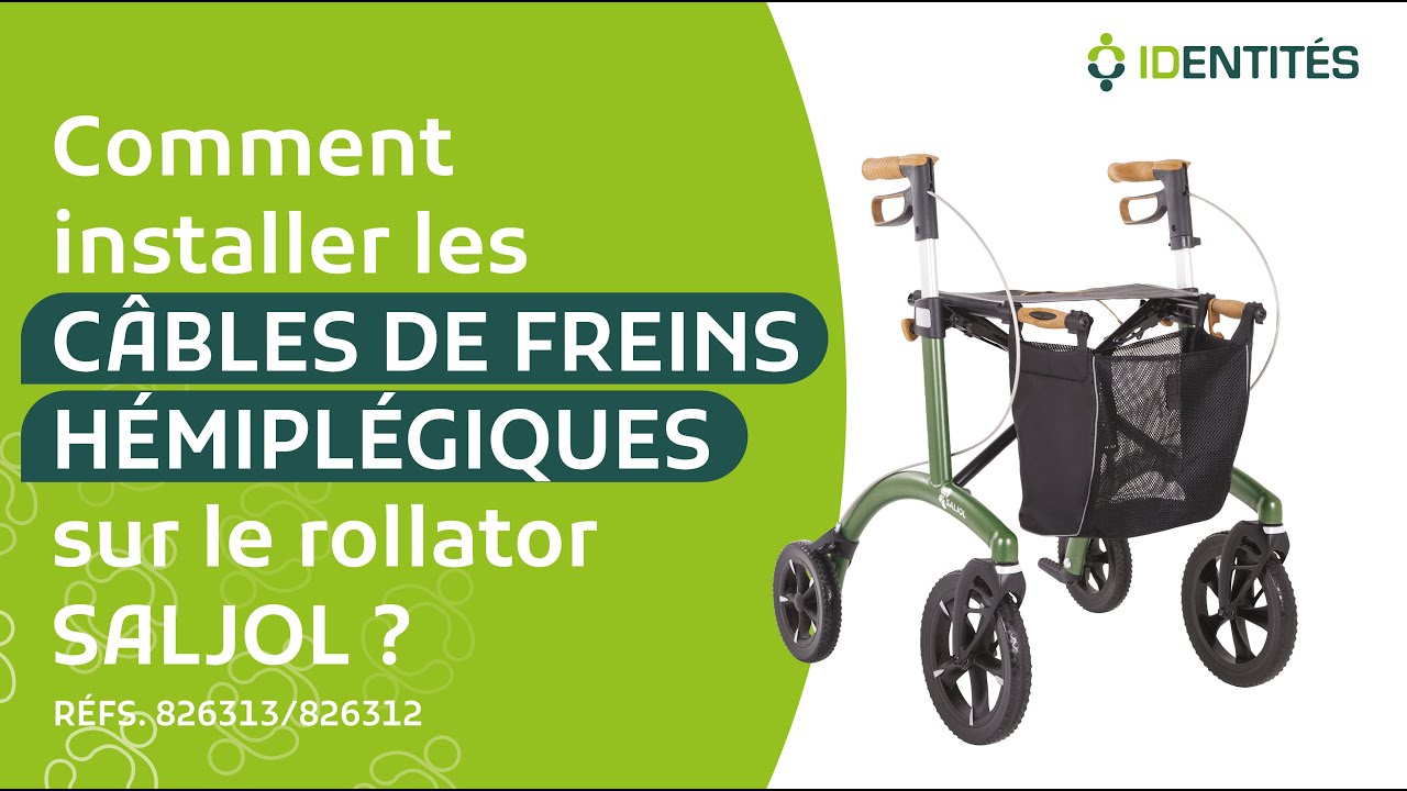 Comment installer les câbles de freins hémiplégiques sur le rollator SALJOL (RÉFS. 826313 / 826312)