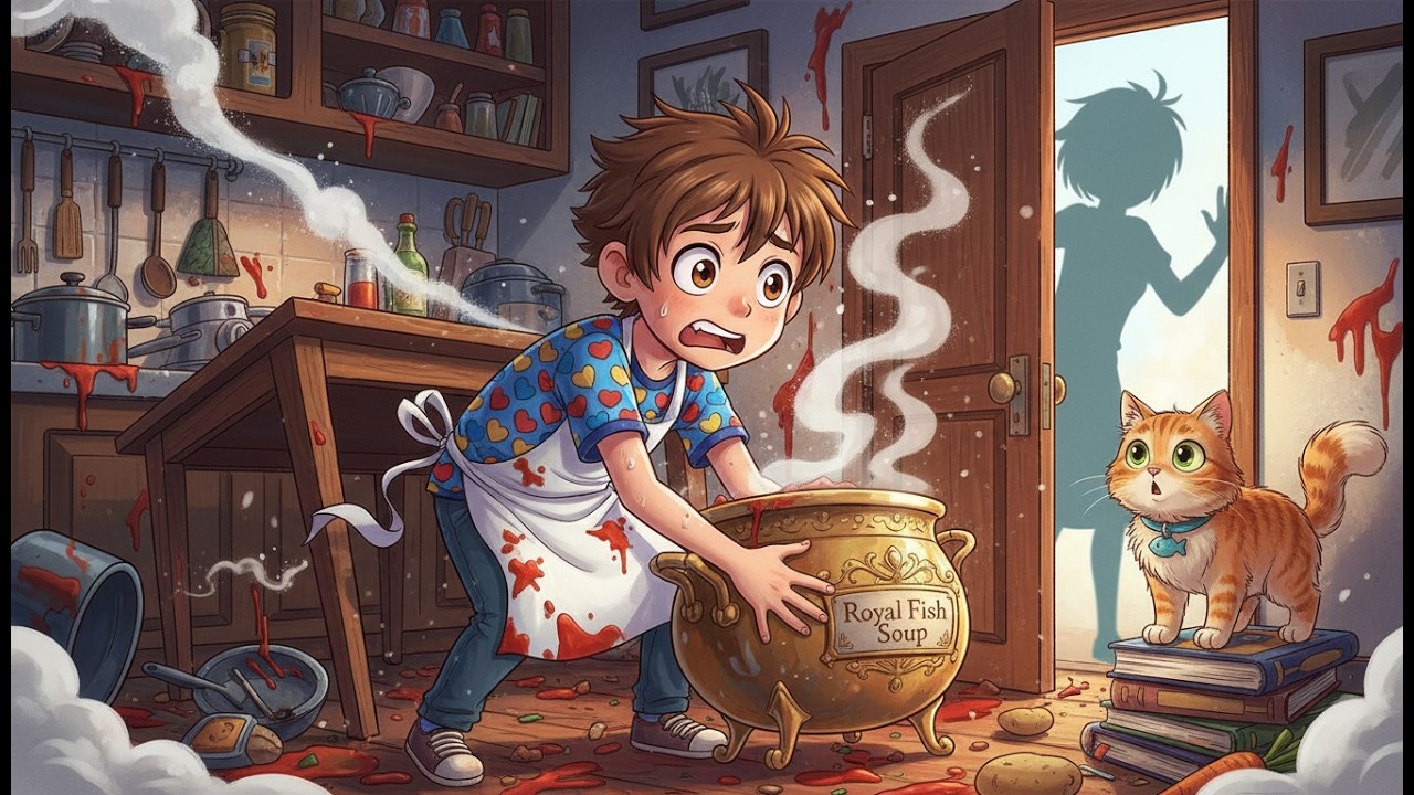 Bi's secret plan: Cooking Royal Fish Soup in a messy kitchen!