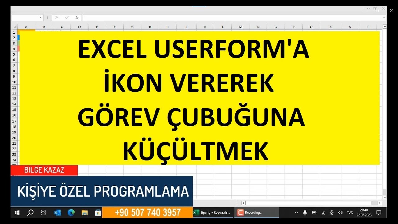 Userforma İkon Vererek Görev Çubuğuna Küçültmek