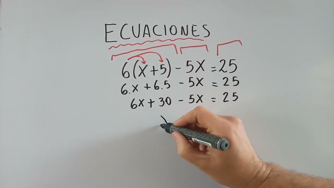 Resolver ecuaciones aplicando propiedad distributiva