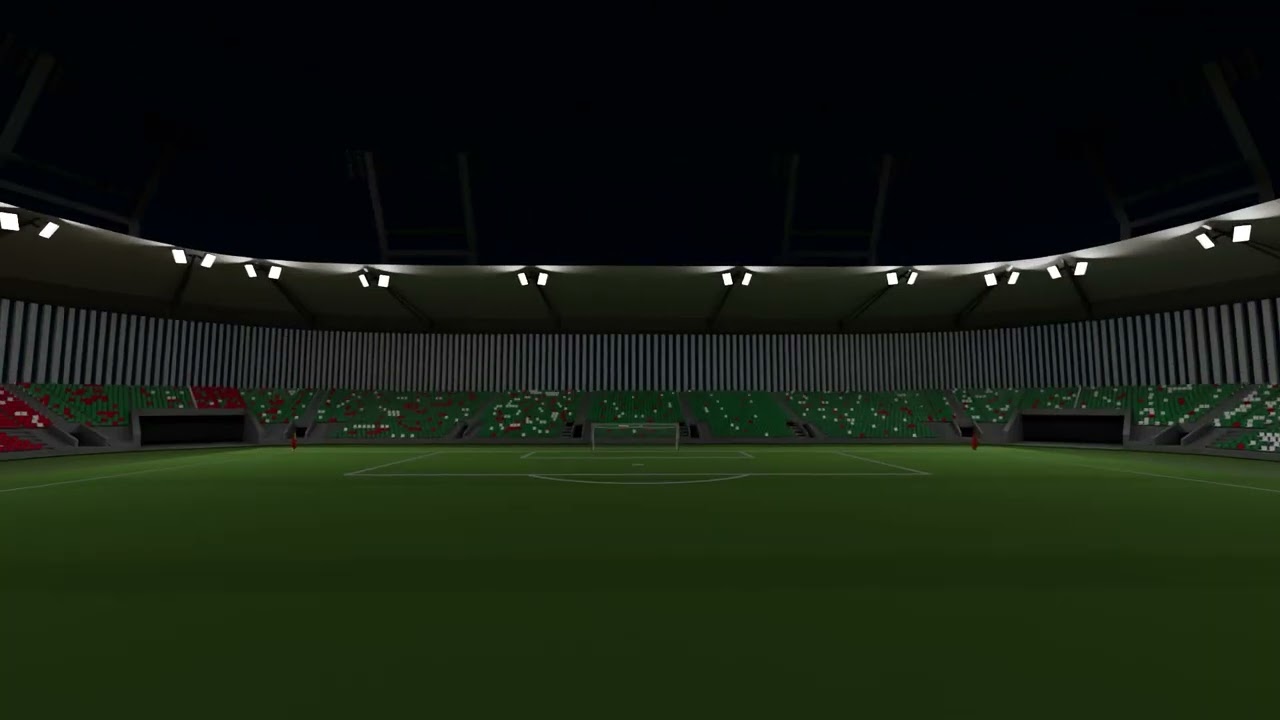 3D Stadium Model and Lighting Show Simulation – Engineering Thesis Project (Blender)