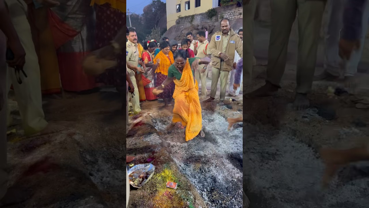 Cheruvugattu Agni gundalu #cheruvugattu temple #shorts #komuravelli Mallanna agnigundalu