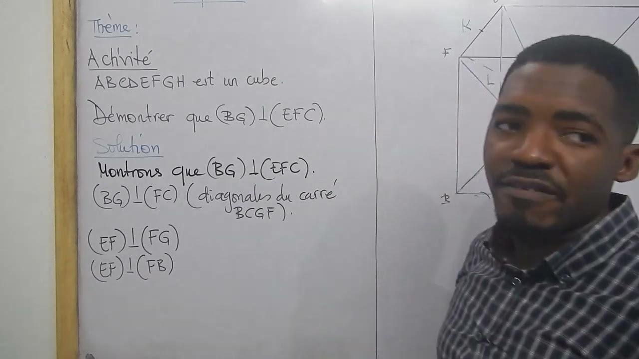 Montrer qu'une droite est orthogonale à un plan
