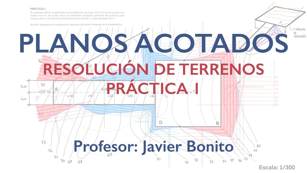 Planos acotados - Resolución de terrenos - PRÁCTICA 1 | Javier Bonito