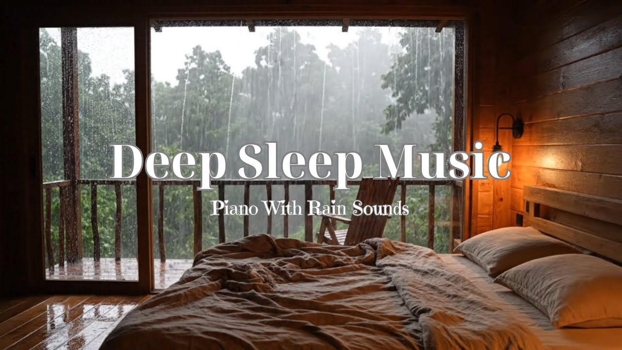 Rain Sounds & Relaxing Piano Music - Relieve Stress, Anxiety & Fall Asleep - Deep Sleep Music