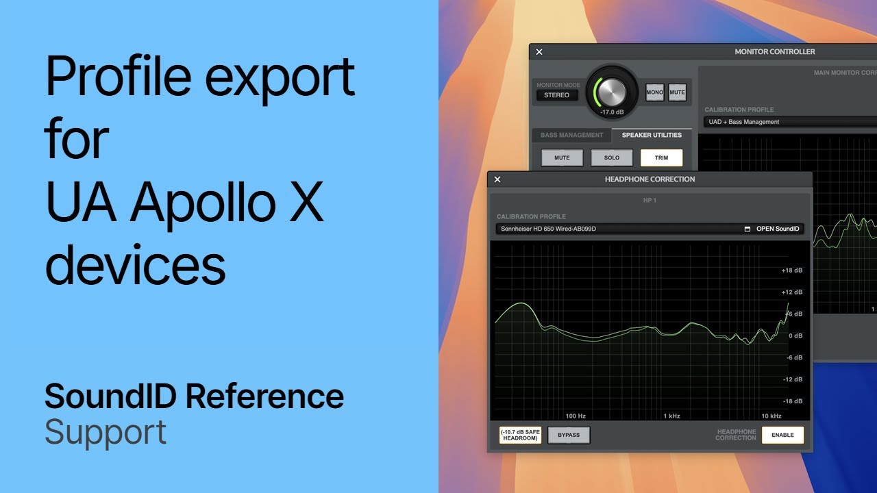 Exporting a SoundID Reference calibration profile for UA Apollo X devices