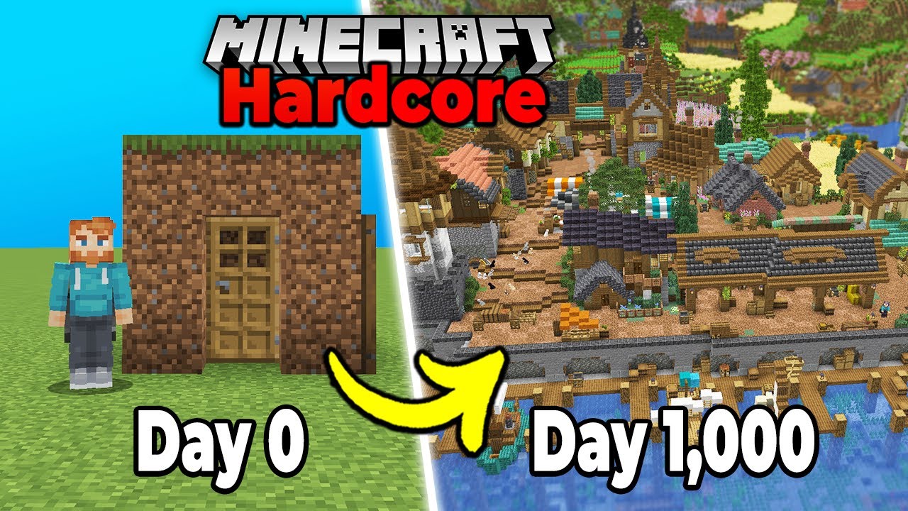 I Survived 1,000 Days in Hardcore Minecraft Forever World Survival [MOVIE]