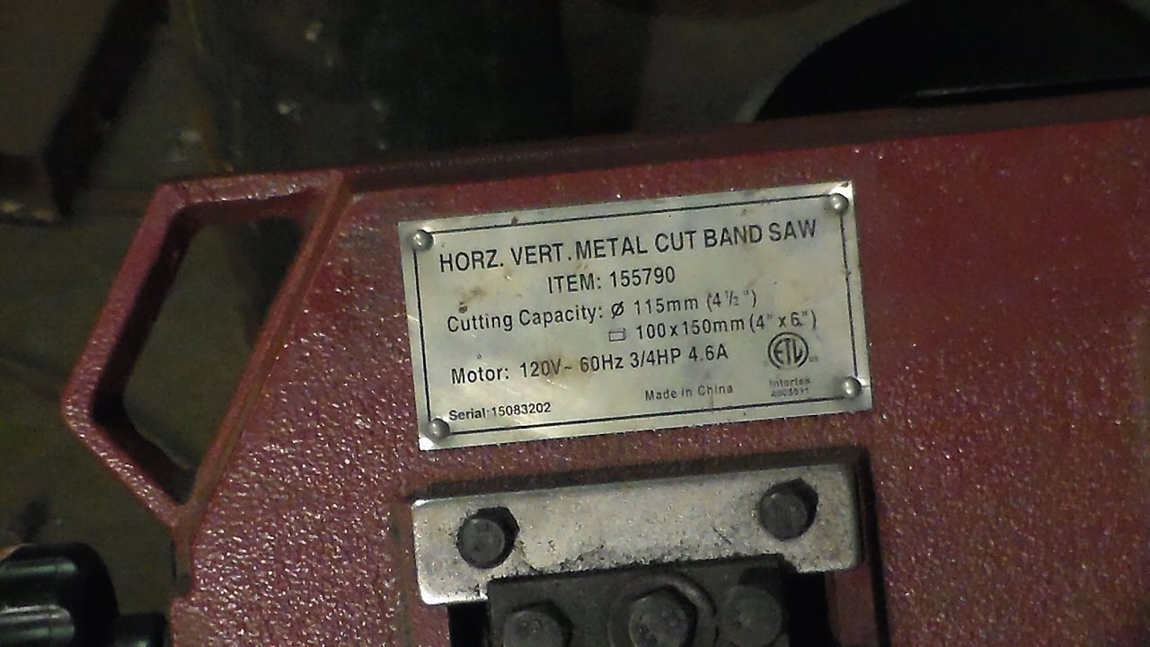 The 1hp 4 x 6 Horizontal/Vertical Band Saw Cutting Steel Episode 3