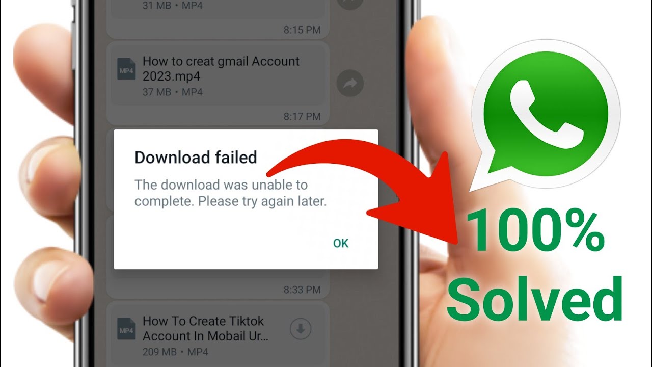 Как исправить проблему с неудачной загрузкой в ​​WhatsApp || Проблема с неудачной загрузкой в ​​W...