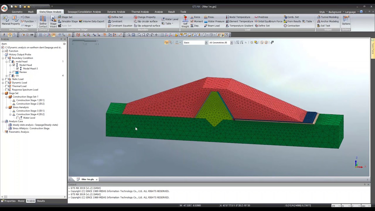midas GTS NX DAM Analysis