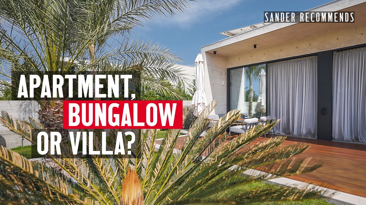 Choosing a place to live by the sea: in a city center apartment, a modern bungalow, or a villa