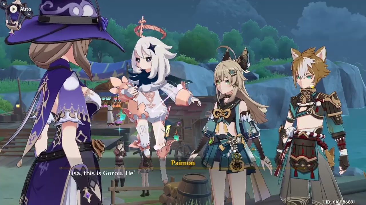 Genshin Impact - Gorou Getting Teased by Lisa, Kiara and Traveller