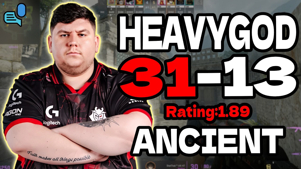 HeavyGod (31-13) Rating 1.89 | ancient FACEIT EU Ranked | w/NertZ | +VOICE | Feb 12, 2026