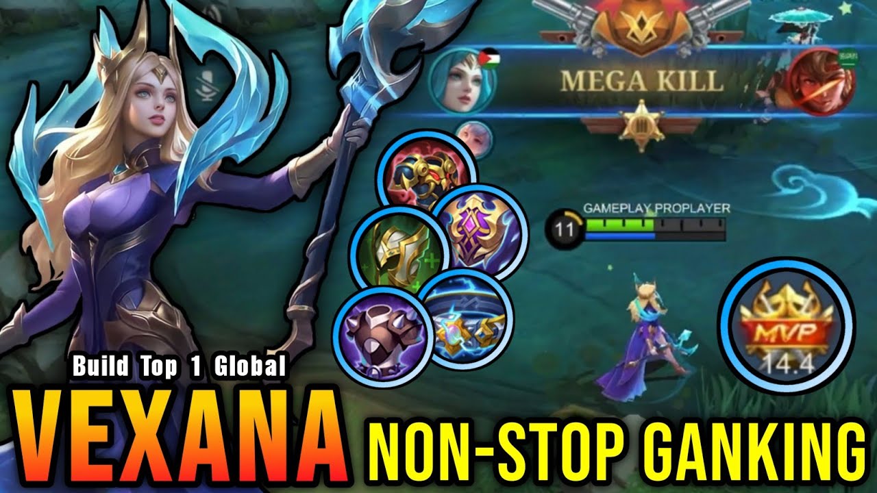 MVP Plays!! NonStop Ganking Vexana Best Build Tank!! - Build Top 1 Global Vexana ~ MLBB