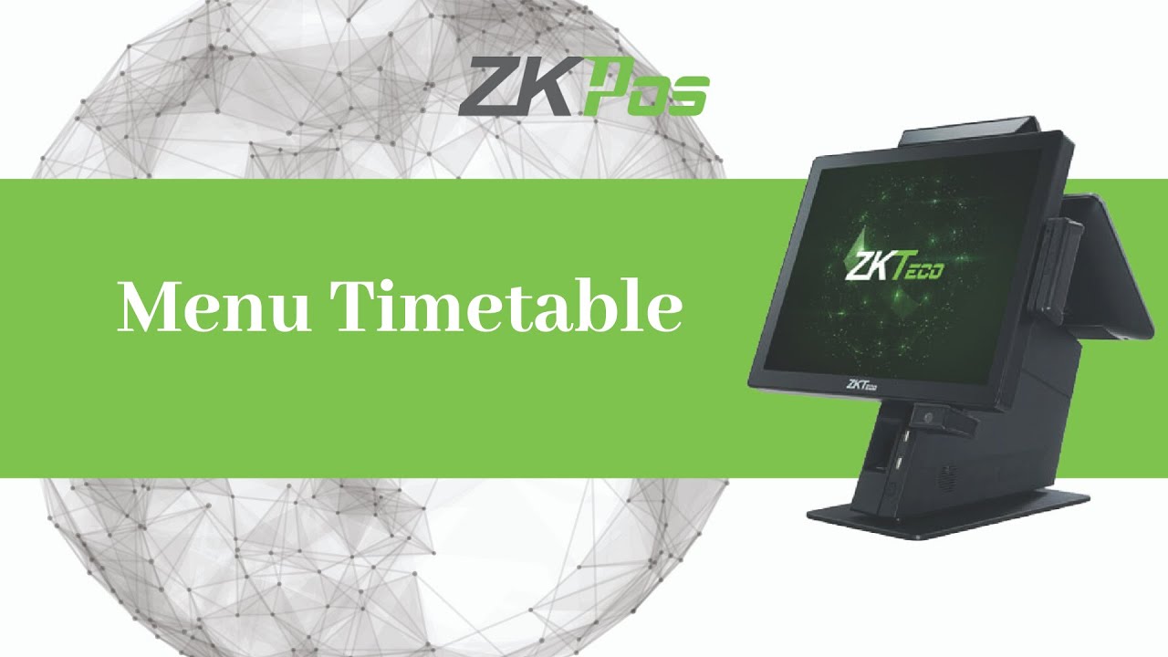 Menu Timetable in ZKTeco Restaurant POS Software