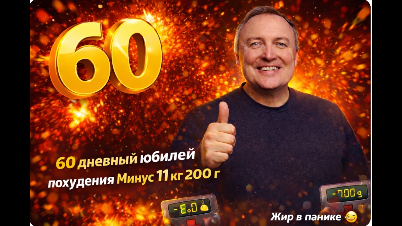60 🎬 6️⃣0️⃣ День похудения | 60 дневный юбилей похудения−700 г за сутки | 84,15 кг
