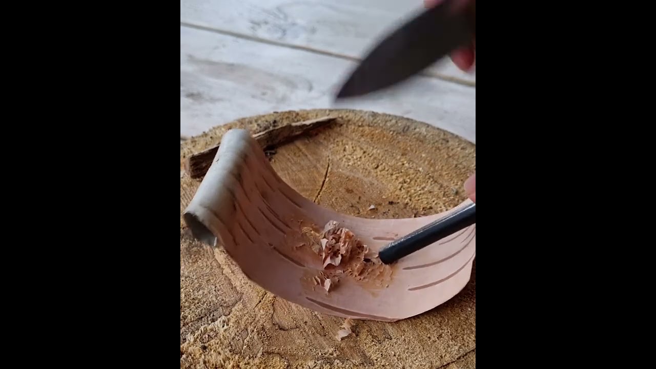How to use a firesteel to start a fire with birch bark.