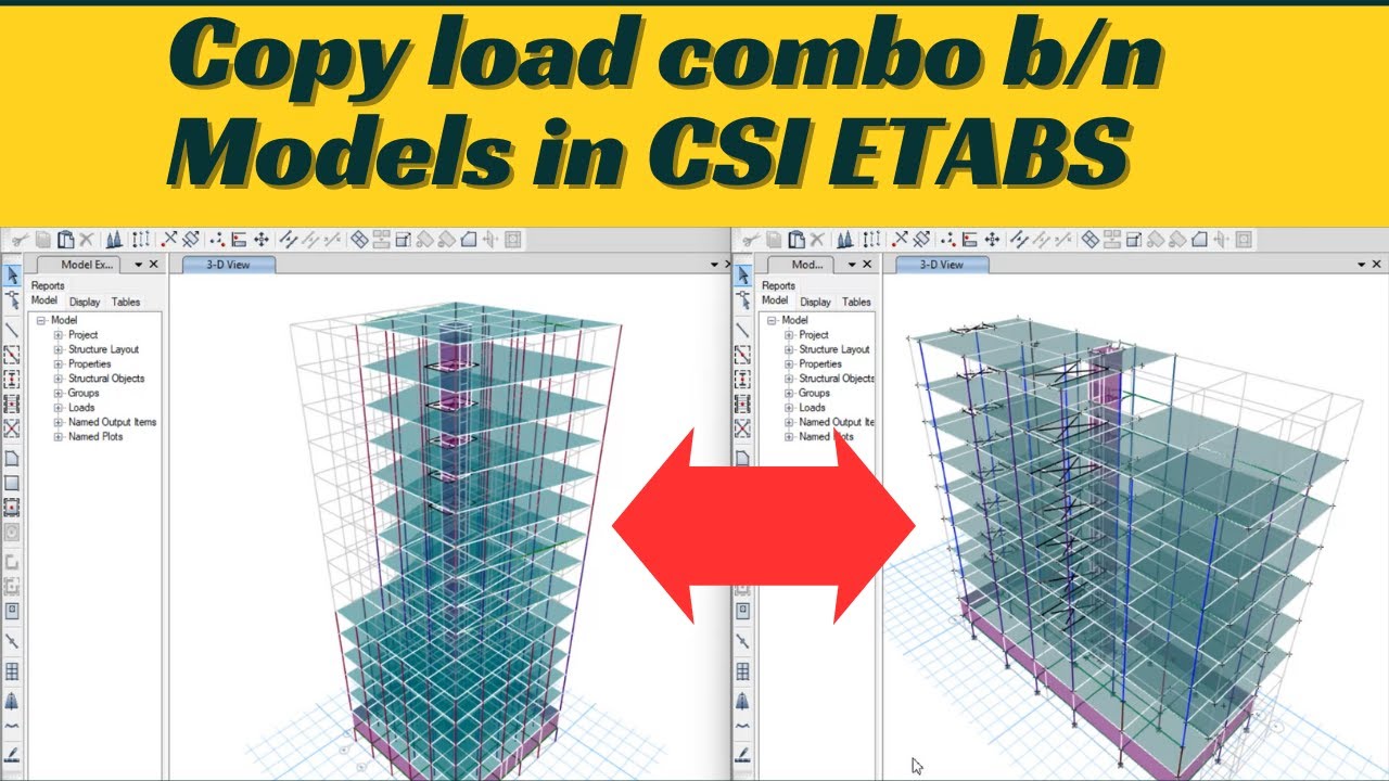 How to copy load combination between models in CSI ETABS | civil engineering structural design |