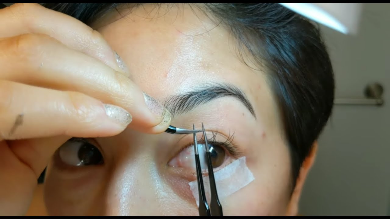 Doing my own Single Synthetic Mink Eyelash Extensions