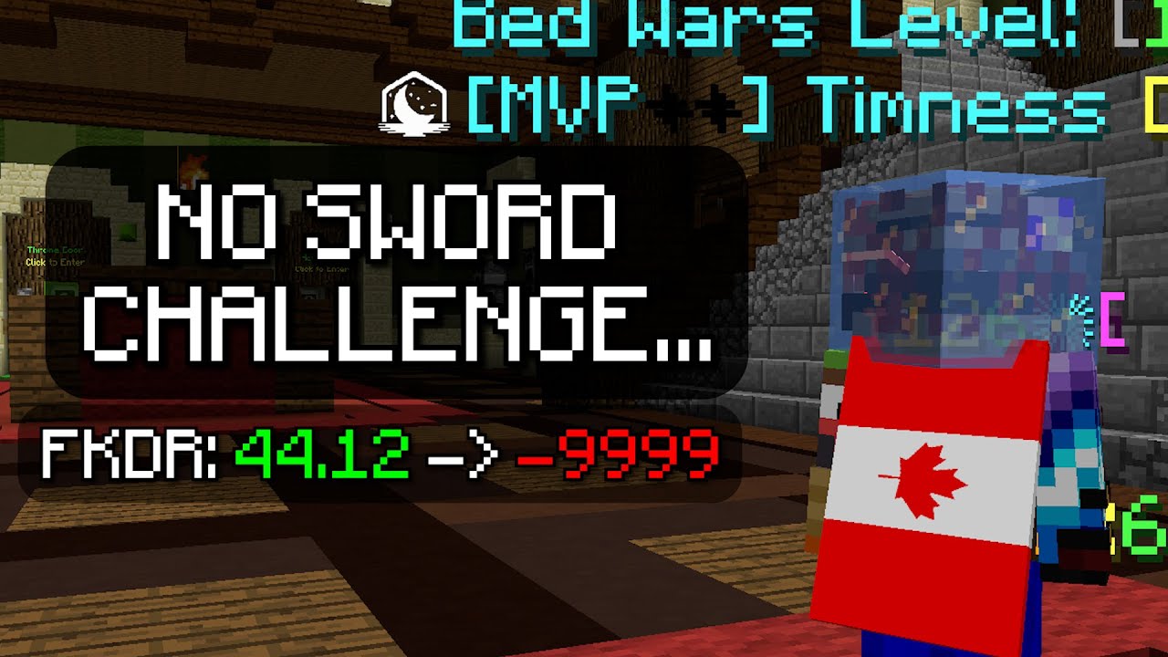 No Sword Challenge in Solo Bedwars... | Hypixel Bedwars