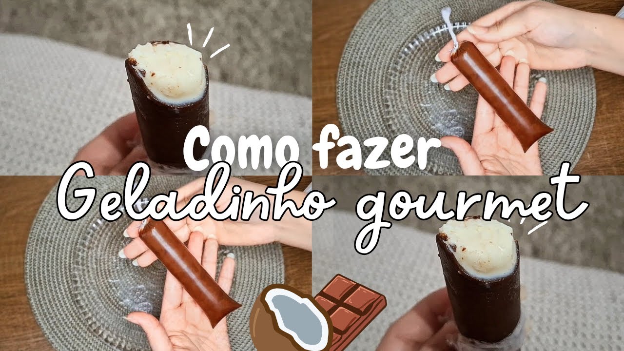 Geladinho gourmet cremoso: Receita fácil e deliciosa! 🍫🥥 #geladinho #receitas