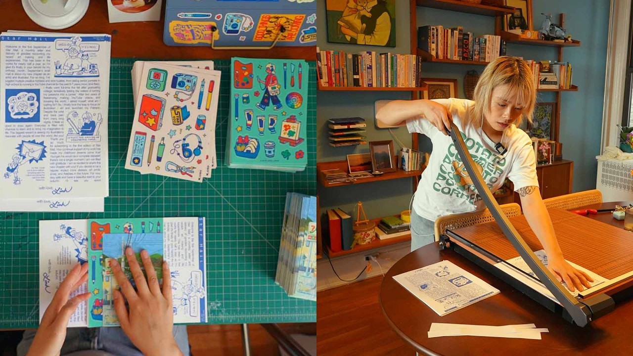 days in my life making art ✏️ gouache paintings, packing september mail club, illustrating