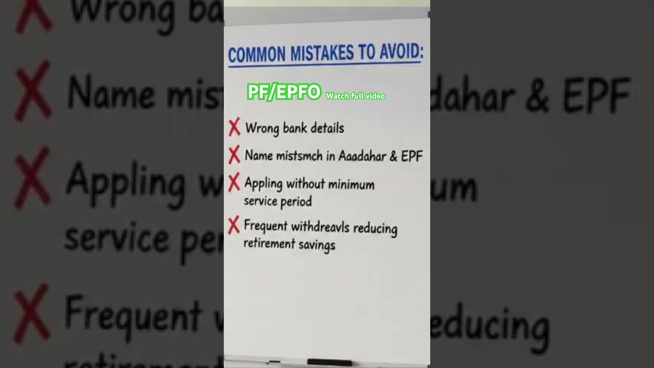 What are PF common mistakes 