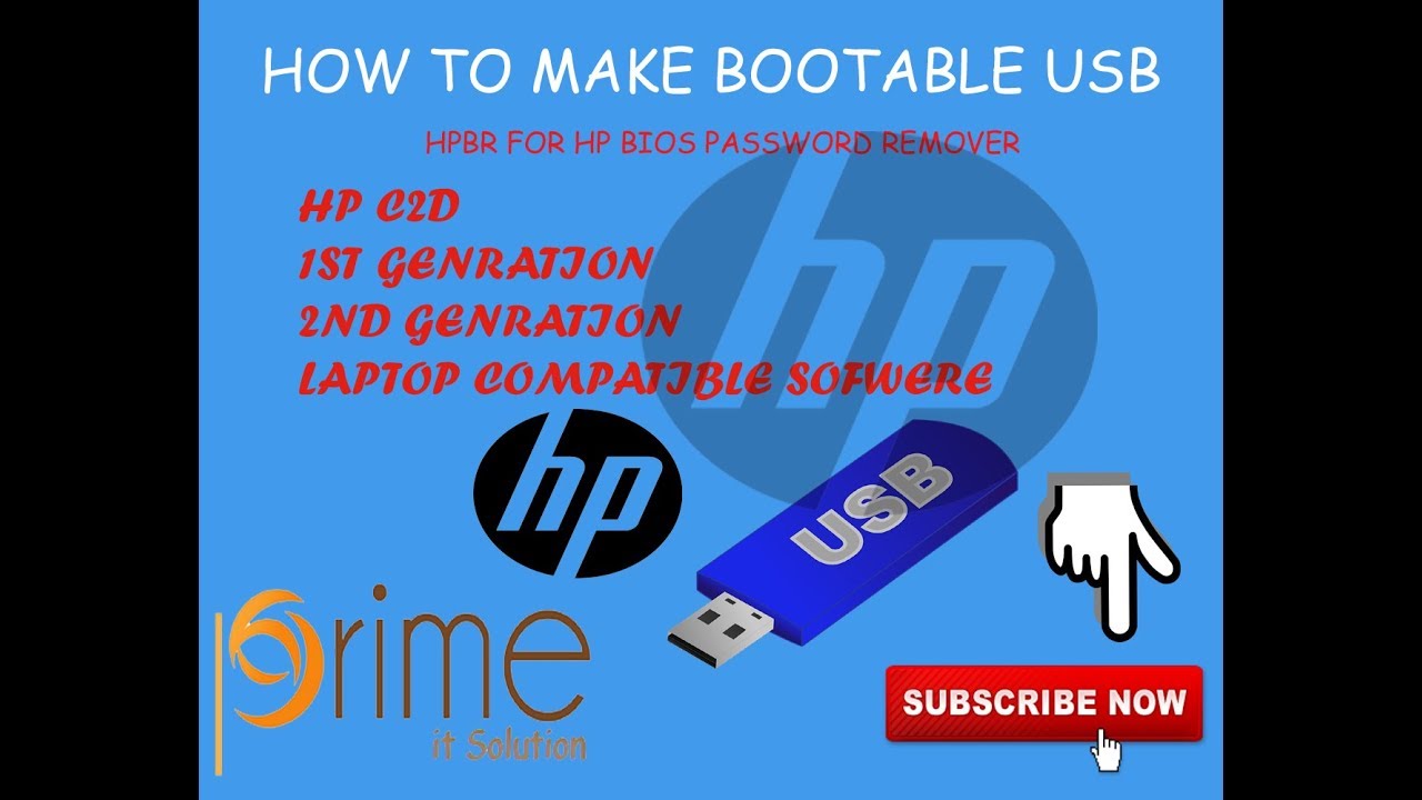 How to make bootable usb with HPBR softwere for Hp Bios ?BIOS PASSWORD REMOVER