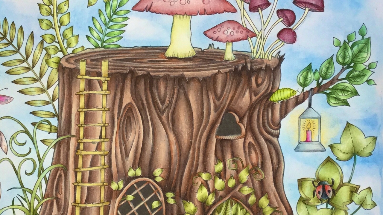 ENCHANTED FOREST by Johanna Basford - prismacolor pencils - color along - part 2