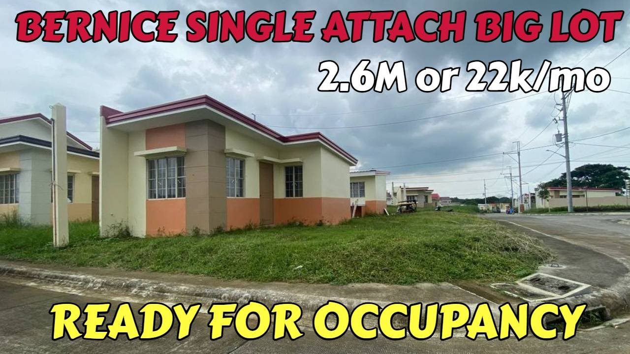 READY FOR OCCUPANCY SINGLE ATTACH with big lot only 2.6m or 22k/mo Bernice in New leaf by Filinvest