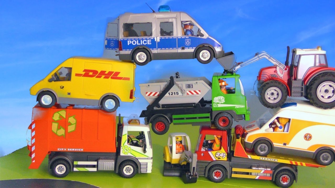 🚑 Polizeiauto, Traktor, M&uuml;llwagen, Krankenwagen, Bagger, Truck & Abschleppwagen / Spielzeugautos