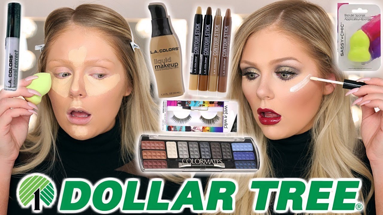 FULL FACE OF DOLLAR TREE MAKEUP | DOLLAR STORE MAKEUP CHALLENGE