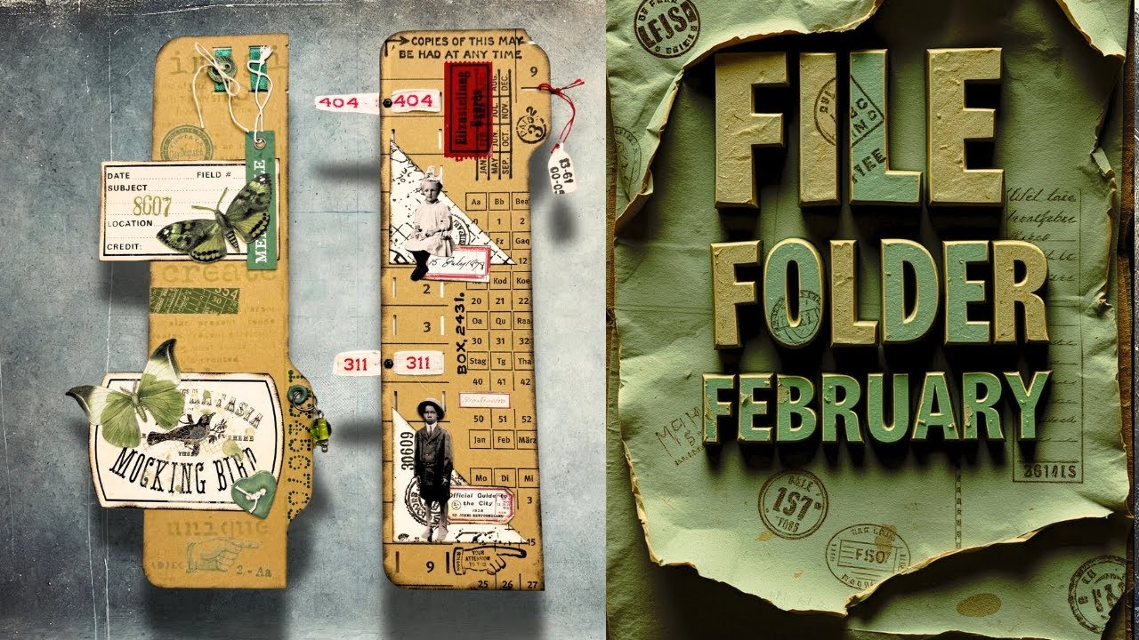 FILE FOLDER FEBRUARY - PAGE EDGE TAB POCKET WITH TUCK SPOTS - BECAUSE , WHY NOT?