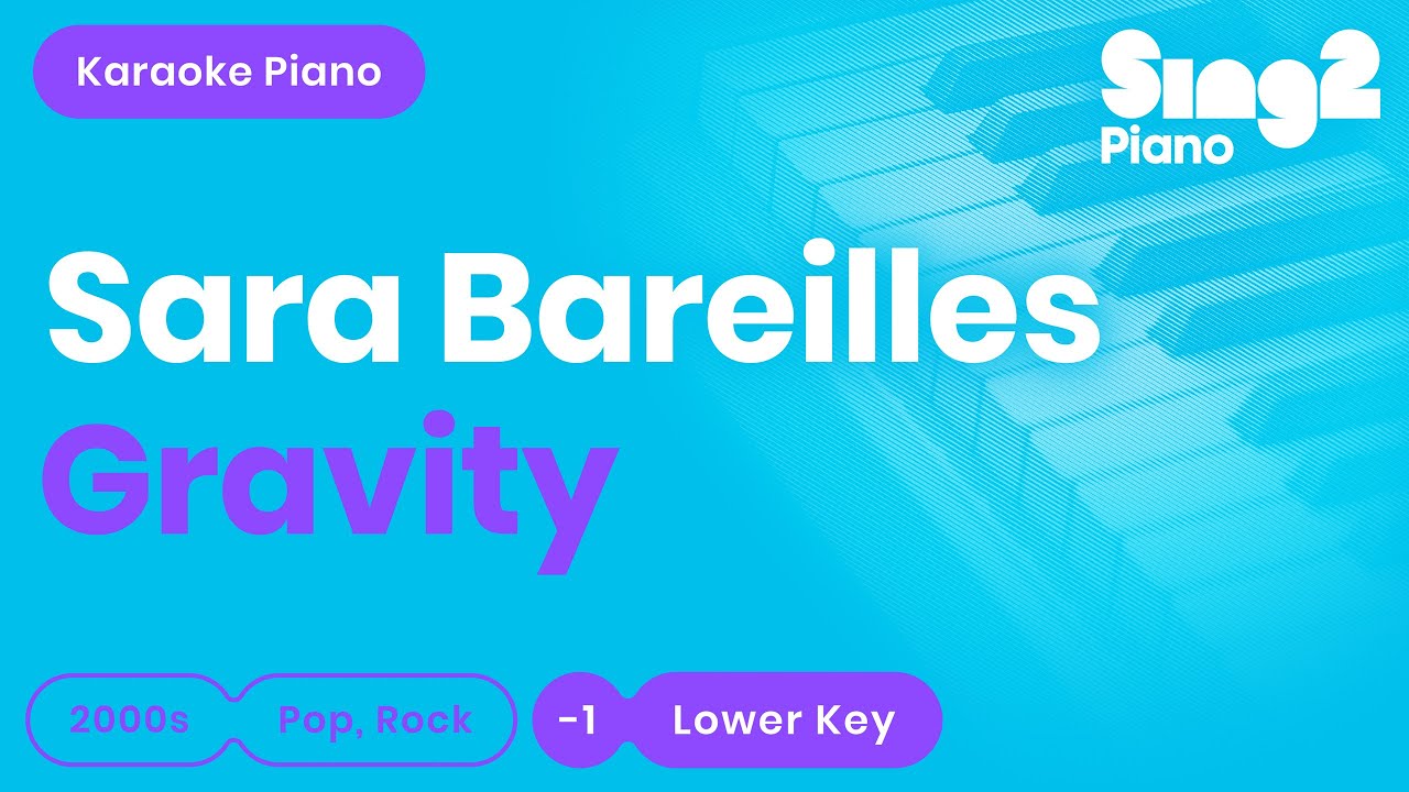 Sara Bareilles - Gravity (Lower Key) Piano Karaoke