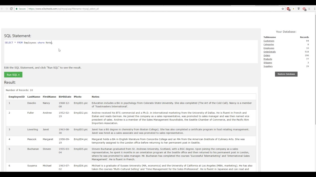 SQL alapismeretek 11. In és Between