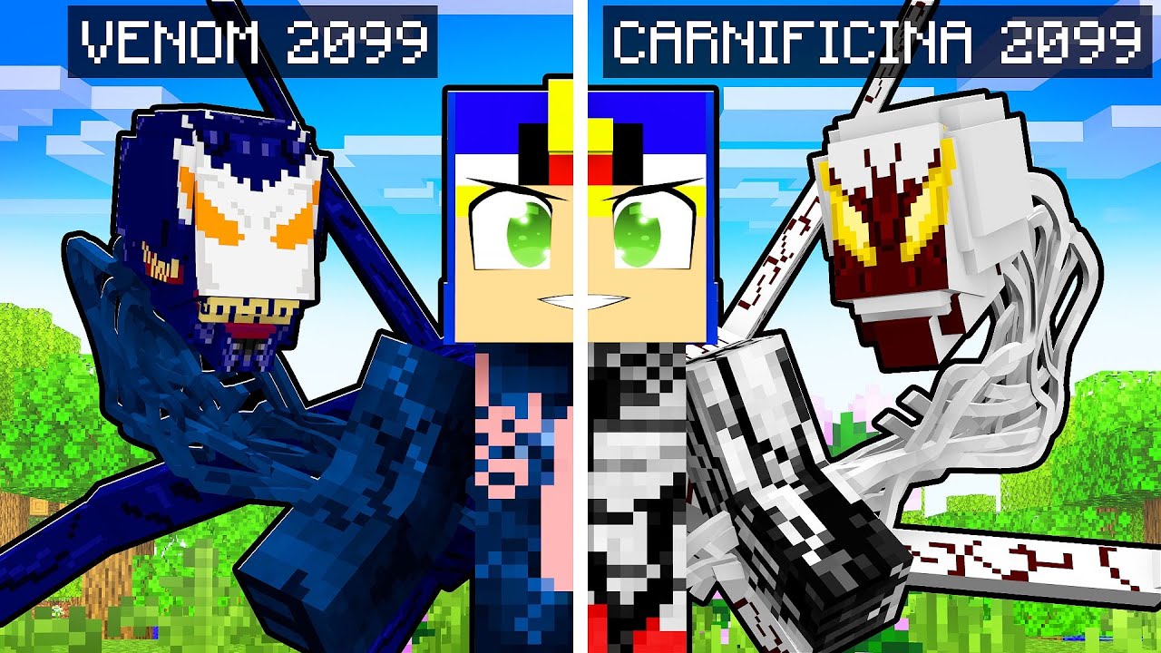 PAULINHU é metade VENOM 2099 e metade CARNIFICINA 2099 no Minecraft