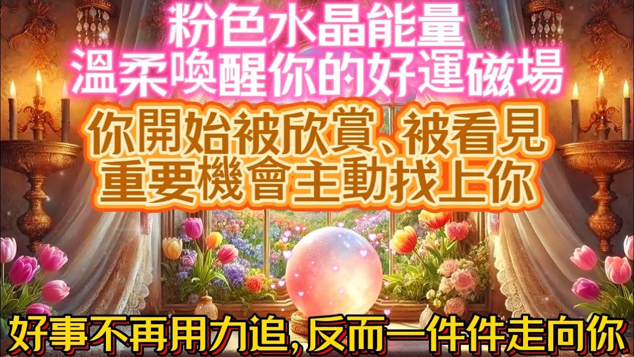 粉色水晶能量｜溫柔喚醒你的好運磁場｜你開始被欣賞、被看見｜重要機會主動找上你｜好事不再用力追，反而一件件走向你｜吸引力法則調頻能量音樂