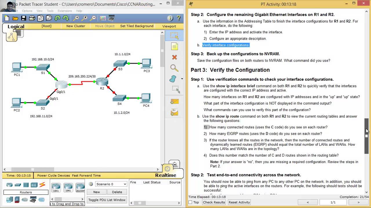 6.4.3.3 Packet Tracer - Connect a Router to a LAN