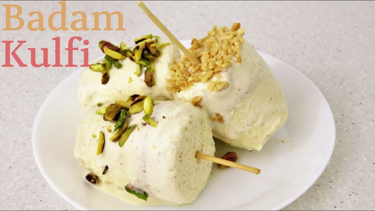 Instant Malai Badam Kulfi Recipe | Almond Icecream No Churn