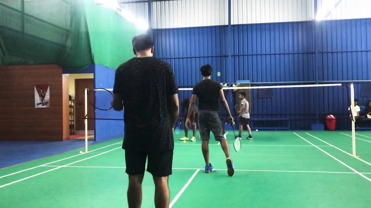 Justy & Arumugam vs Bagavath & Elango Badminton doubles practice match