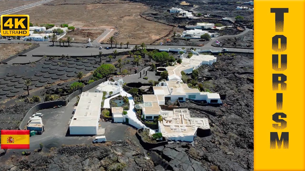 Cesar Manrique Foundation in Lanzarote, Canary Islands, Spain - 4K Drone Footage - Bird's Eye View