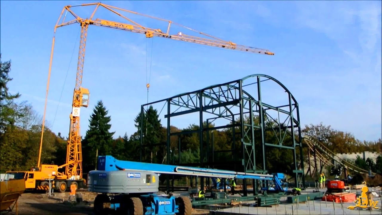 Bouw Divecoaster Baron 1898 @Efteling 28-10-2014
