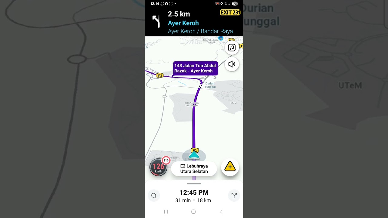 Waze passing by ayer keroh 
