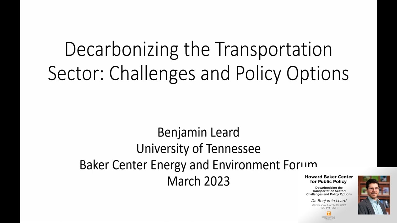 Decarbonizing the Transportation Sector: Challenges and Policy Options