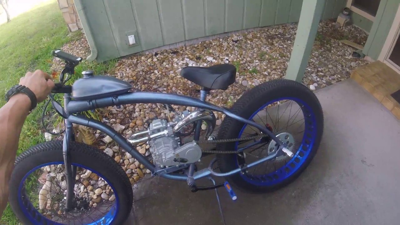 Fat bike motorized beach cruiser on beach