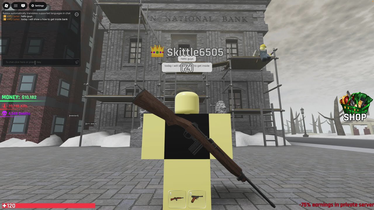 Random Mafia Shooter How to get in the bank under construction (NO LONGER POSSIBLE)