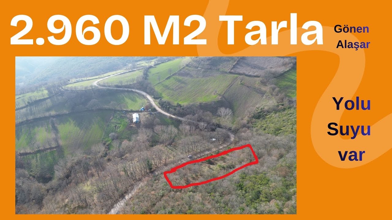 Keşif Arazi 2.960 m2 Tarla Balıkesir Gönen Alaşar.  500.000