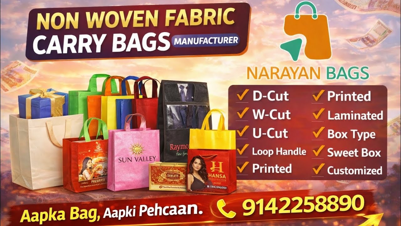 Non Woven Carry Bags Manufacturer | Printed & Customized Bags | Narayan Bags | 📞 Call Now:9142258890